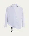 We-ar4 The Marbella Asymmetric Shirt In Blue