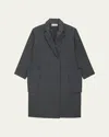 We-ar4 The Outsider Overcoat In Medium Grey Pinstripe