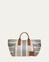 We-ar4 The Riviera Striped Canvas Tote Bag In Blue Stripe