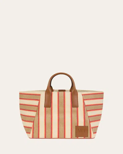 We-ar4 The Riviera Striped Canvas Tote Bag In Red