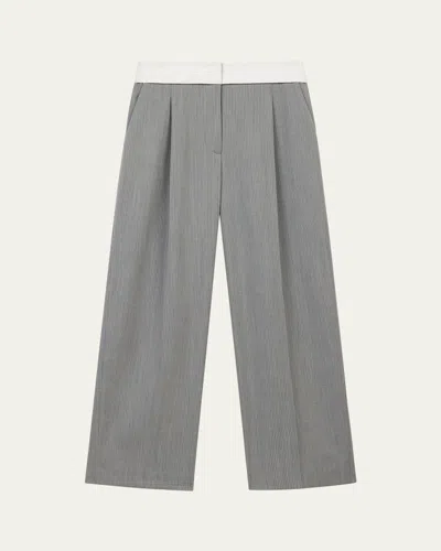 We-ar4 The Tribeca Trousers In Light Grey Pinstripe