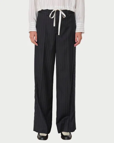 We-ar4 Tuxedo Trouser In Black Stripe In Animal Print