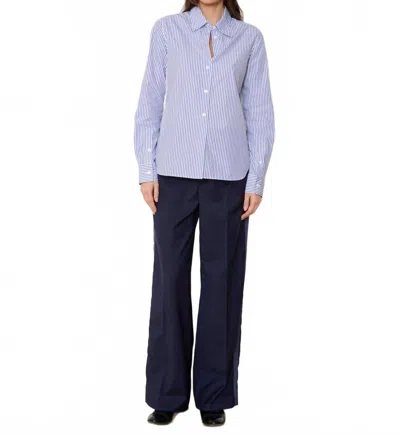 We-ar4 Tuxedo Trouser In Navy Check In Blue