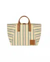 We-ar4 Women's Riviera Tote Bag In Beige/blue Striped In Multi