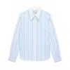 We-ar4 Women's The Austin Shirt In Pale Blue Stripe In Blue