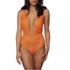We Are Hah Comin' In Haht Lace Bodysuit In Burnt Orange In Orange