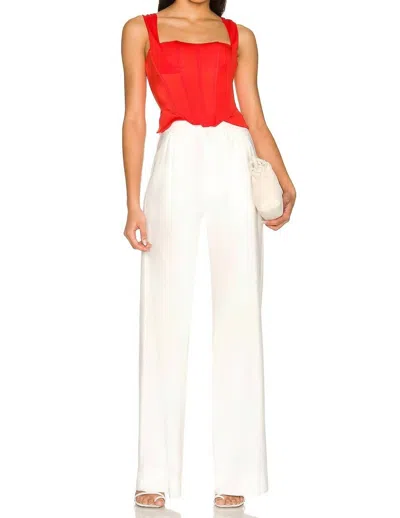We Are Hah Knock Out Corset Top In Blood Orange