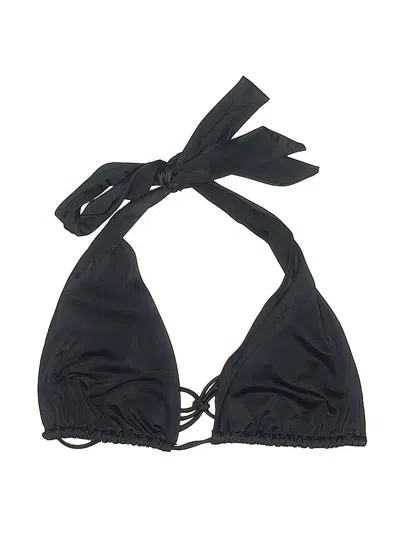 Pre-owned We Are Hah Swimsuit Top Black Solid Pattern Swimwear