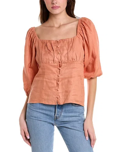 We Are Kindred Lucia Linen Top In Orange