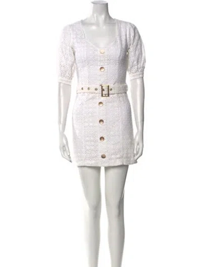 Pre-owned We Are Kindred Scoop Neck Mini Dress In White