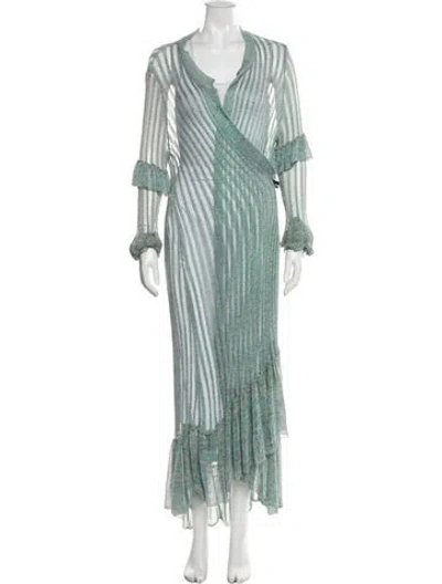 Pre-owned We Are Kindred Striped V-neck Sweater In Blue