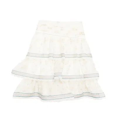 We Are Kindred Women's Cynthia Silk Tiered Midi Skirt White