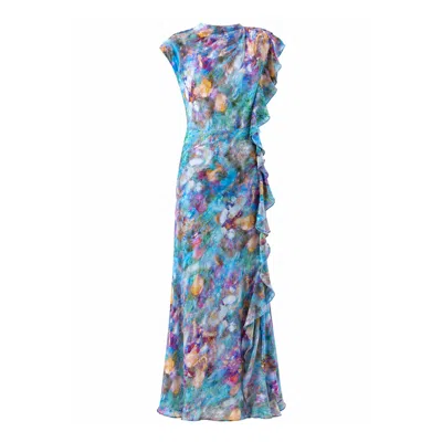 We Are Kindred Women's Harper Silk Maxi Dress-ocean Veil In Blue