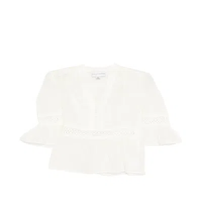 We Are Kindred Women's Josephine Silk Peplum Blouse White In Neutral