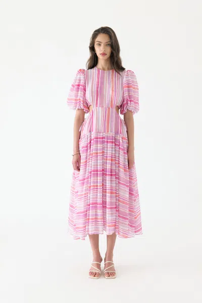 We Are Kindred Women's Kamil Puff Sleeve Midi Dress In Pink