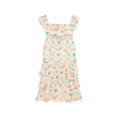We Are Kindred Women's Orange / Green Olivia Linen Tiered Two-way Maxi Dress In Multi