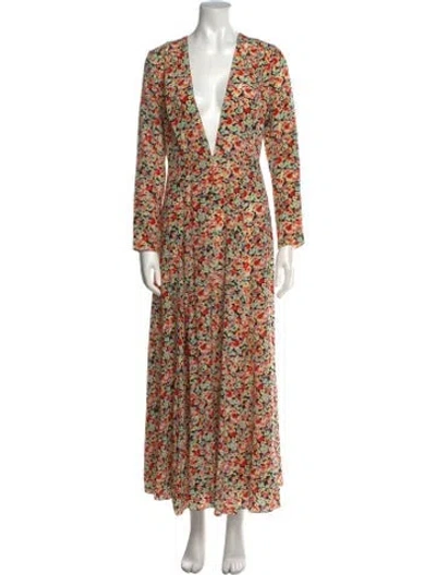 Pre-owned We Are Leone Silk Long Dress In Black