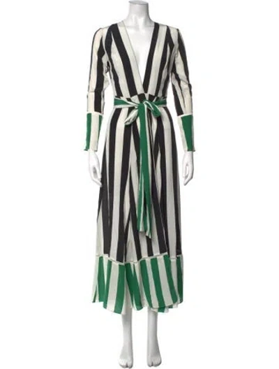 Pre-owned We Are Leone Silk Long Dress In Black
