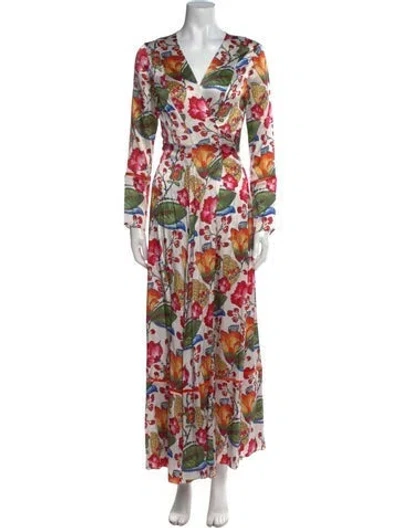 Pre-owned We Are Leone Silk Long Dress In Neutral