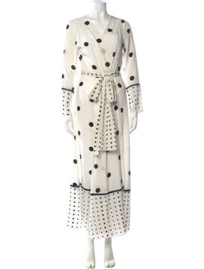 Pre-owned We Are Leone Silk Long Dress In White