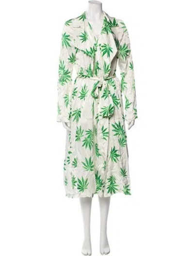 Pre-owned We Are Leone Silk Printed Robe In Multi