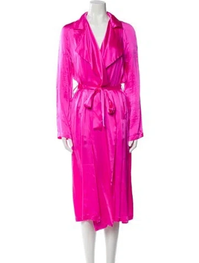 Pre-owned We Are Leone Silk Robe In Pink