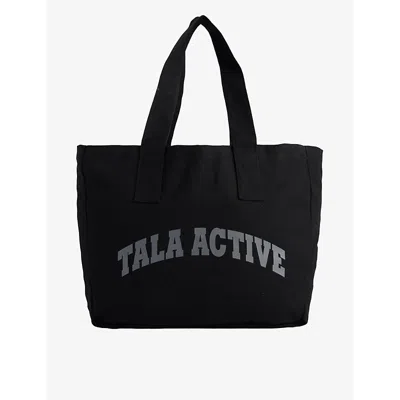 We Are Tala Black Active Recycled-cotton Tote Bag