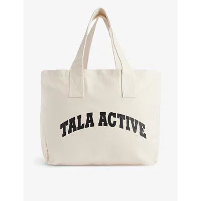 We Are Tala Neutral Active Recycled-cotton Tote Bag In White