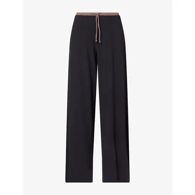 We Are Tala Omens 365 Sculpt Drawstring Knitted Trousers Black