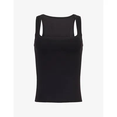 We Are Tala Omens 365 Square-neck Rib-jersey Tank Top Black Xl