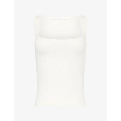 We Are Tala Omens 365 Square-neck Rib-jersey Tank Top Coconut Milk