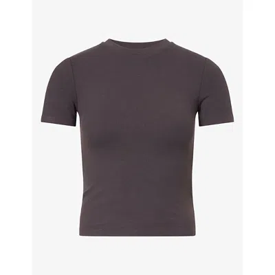 We Are Tala Omens 365 Stretch-rib Round-neck Jersey T-shirt Espresso Xs