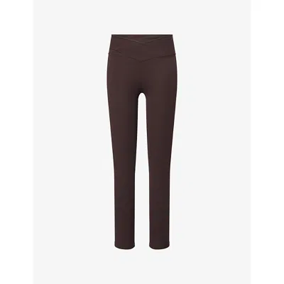 We Are Tala Omens Americano Dayflex Wrap High Waisted Leggings In Brown