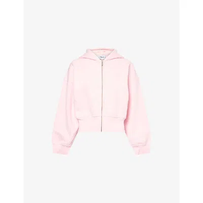 We Are Tala Omens Ballet Pink Cocoon Zip-through Cotton-blend Hoody