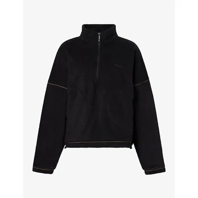 We Are Tala Omens Black Brand-embroidered Fleece Jacket Xl
