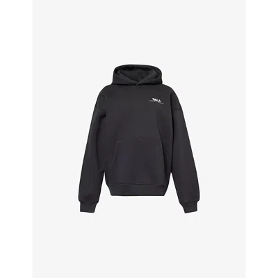 We Are Tala Omens Black Contrast-piping Oversized Organic Cotton-blend Hoody