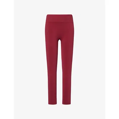 We Are Tala Omens Cherry Red Sculpt Seamless Scrunch Jersey Leggings