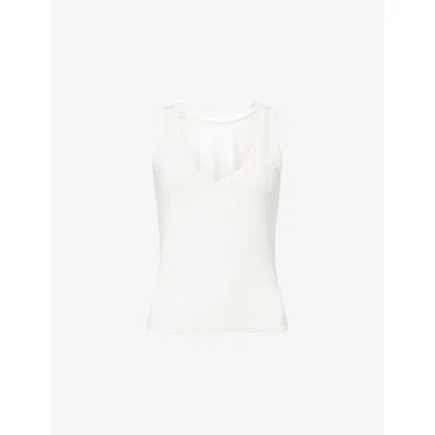 We Are Tala Omens Coconut Milk 365 Sculpt Lounge Reversible Stretch-modal Tank Top In White