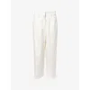 We Are Tala Omens Coconut Milk Pleated Wide-leg Cotton And Linen Trousers
