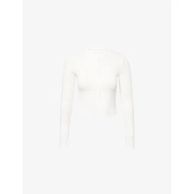 We Are Tala Omens Soft Lounge Cotton-jersey Pyjama Cardigan Coconut Milk