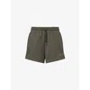 We Are Tala Omens Dark Olive Relaxed-fit Embossed-branding Cotton-jersey Shorts Xs In Green