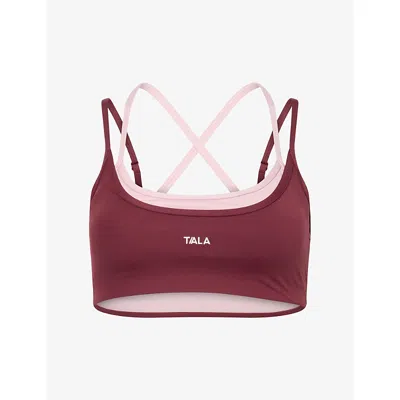 We Are Tala Omens Dayflex Double-layer Sports Bra Burgundy / Blush Xs