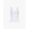 We Are Tala Omens Grey Marl Dayflex Support V-neck Stretch Recycled-nylon Top