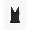 We Are Tala Omens Shadow Black Dayflex Support V-neck Stretch Recycled-nylon Top