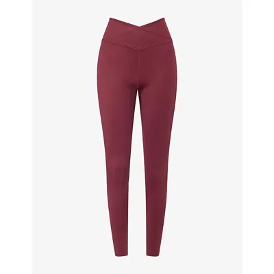 We Are Tala Omens Dayflex Wrap High-waisted Full-length Leggings Burgundy