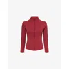 We Are Tala Omens Vintage Red Dayflex Zip Through Stretch-woven Jacket In Burgundy