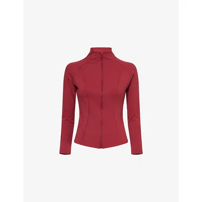 We Are Tala Omens Vintage Red Dayflex Zip Through Stretch-woven Jacket In Burgundy