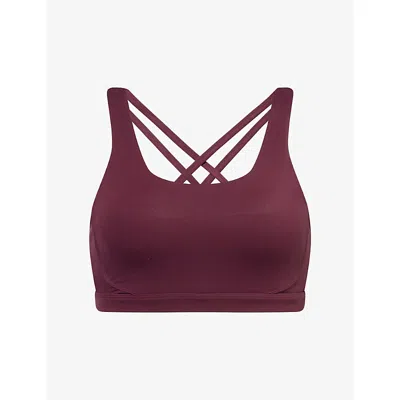 We Are Tala Omens  Skinluxe Tank Sports Bra In Burgundy