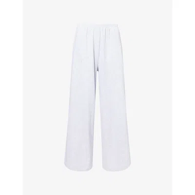 We Are Tala Omens Grey Marl Sleep Lounge Wide-leg Stretch-cotton Blend Pyjama Bottoms In Gray