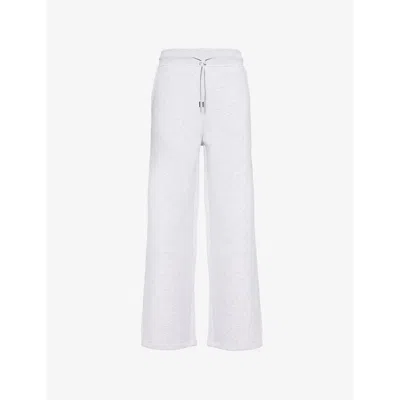 We Are Tala Omens Wide-leg Club Logo-embroidery Cotton-jersey Jogging Bottoms Grey Marl
